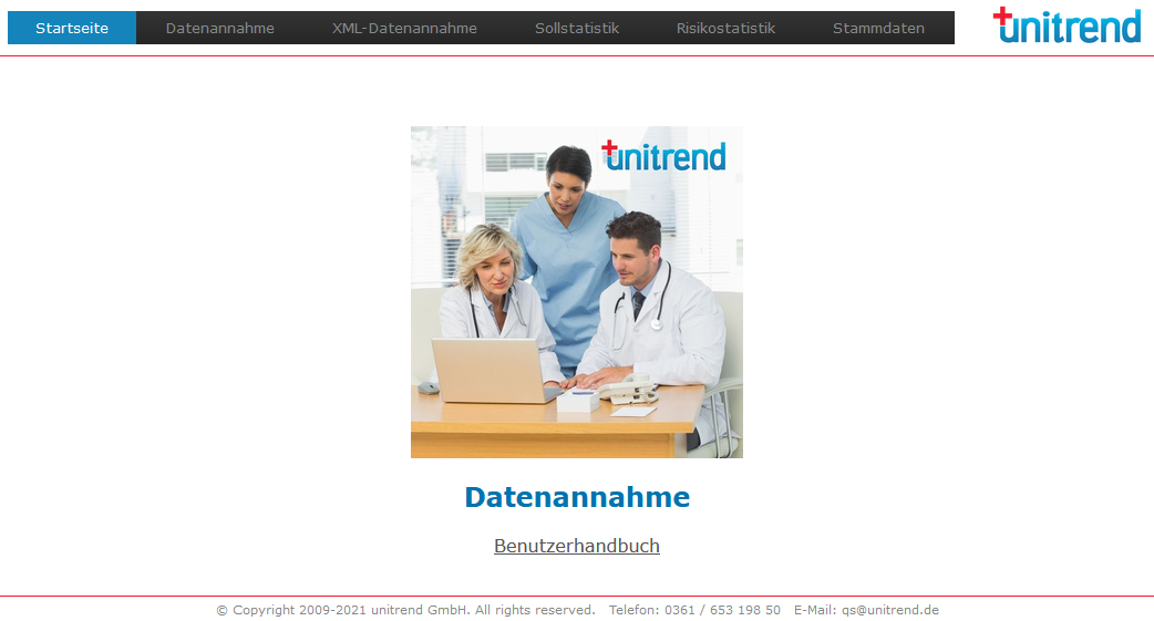 Datenannahme Web-Oberfläche